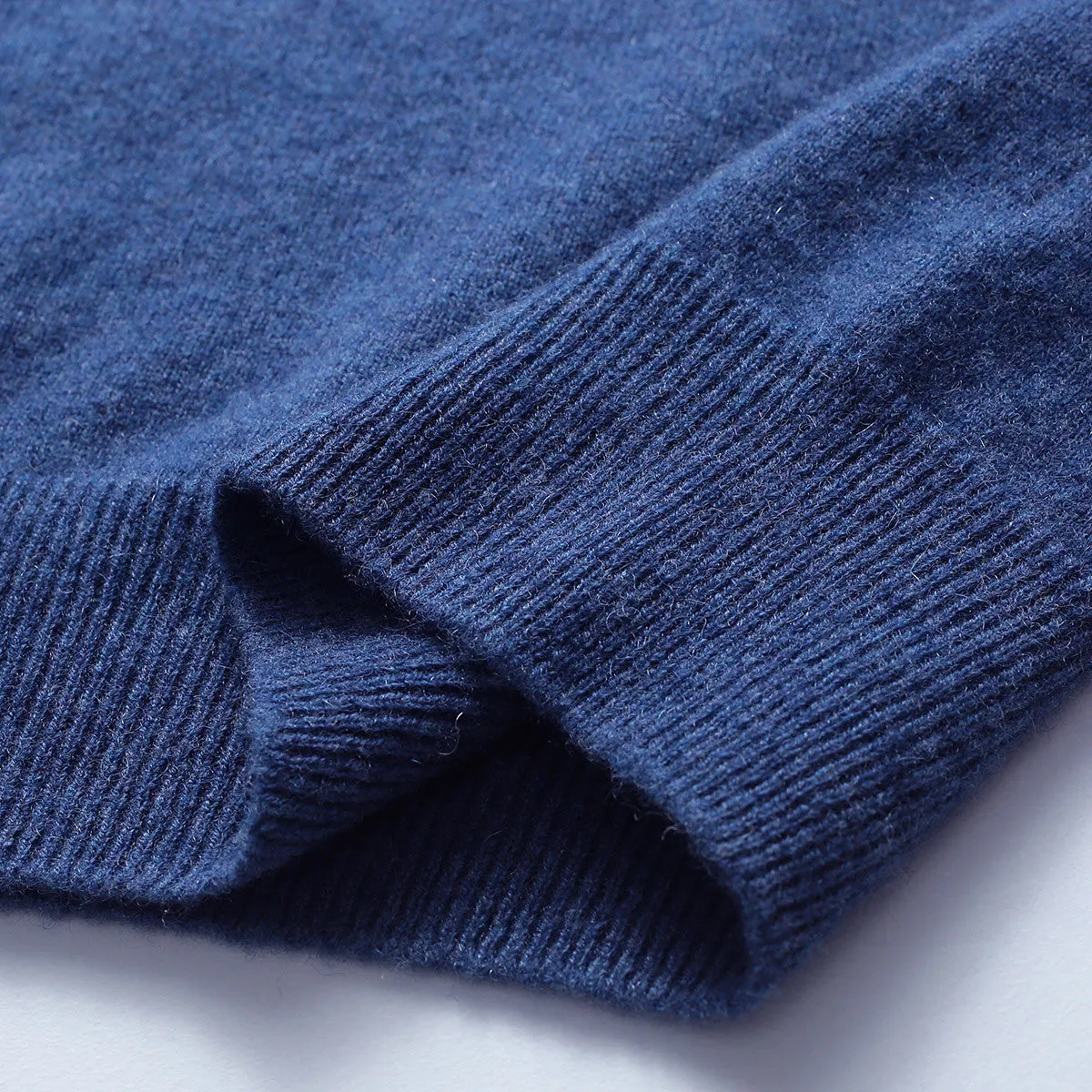 100% Cashmere Sweater with Ribbed Details