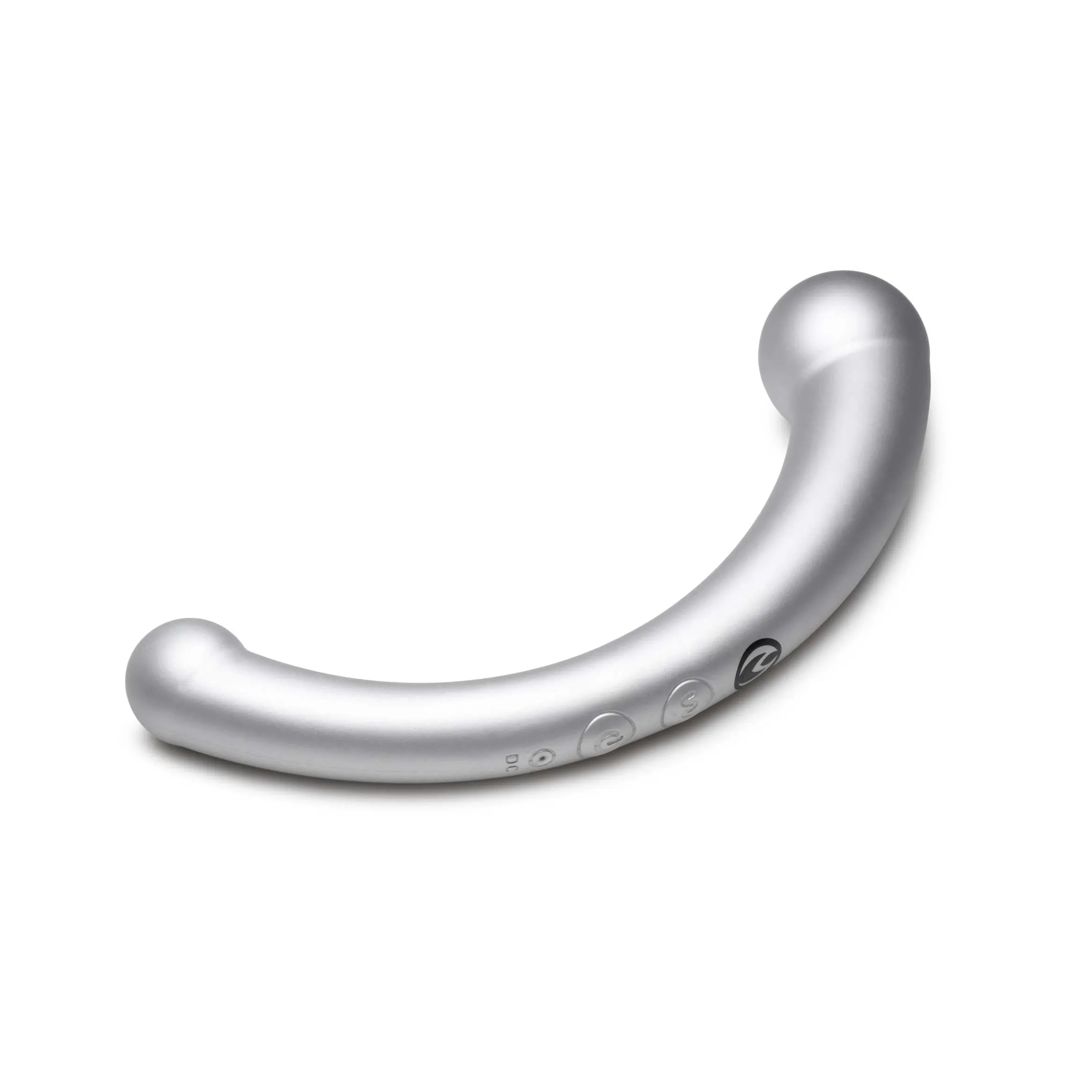 10x Vibra-Crescent Silicone Dual Ended Dildo - Silver