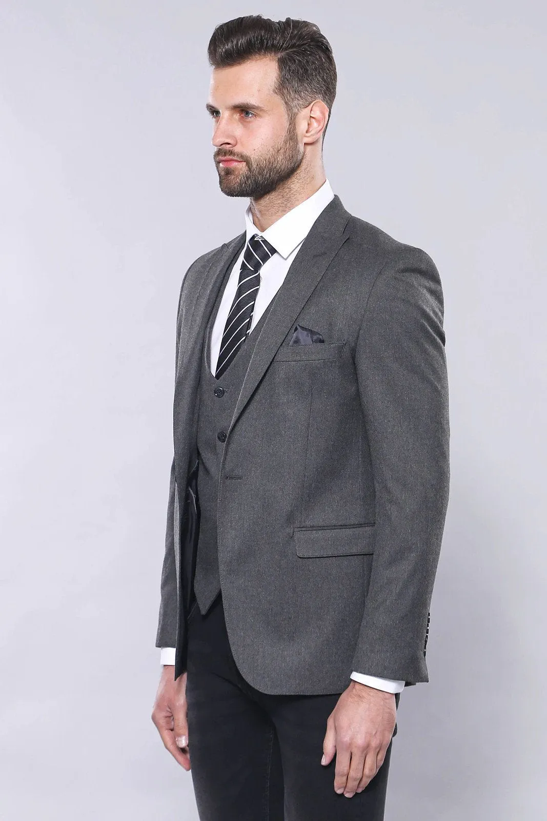 15434 Grey Vest and Blazer Set