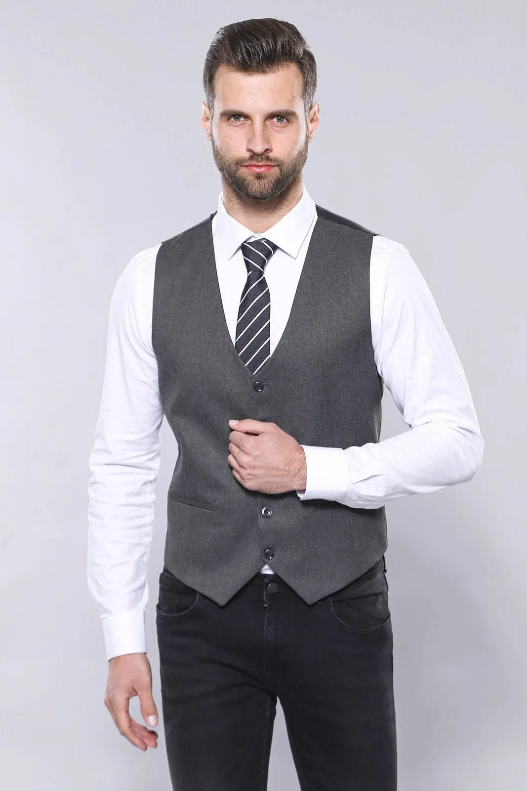 15434 Grey Vest and Blazer Set