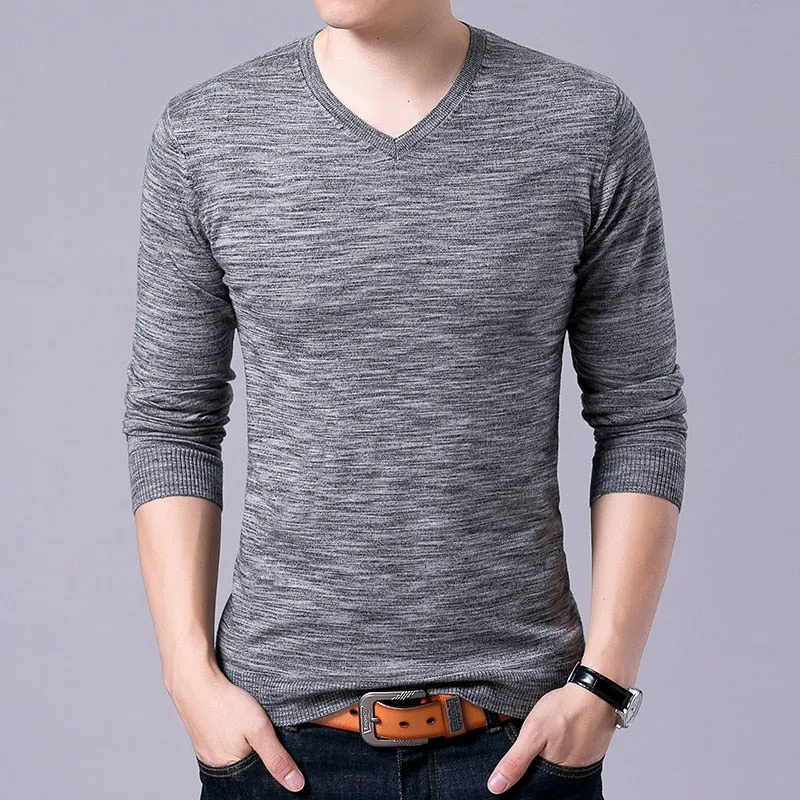 2020 Top Grade New Fashion Brand Sweater Mens Pullovers V Neck Slim