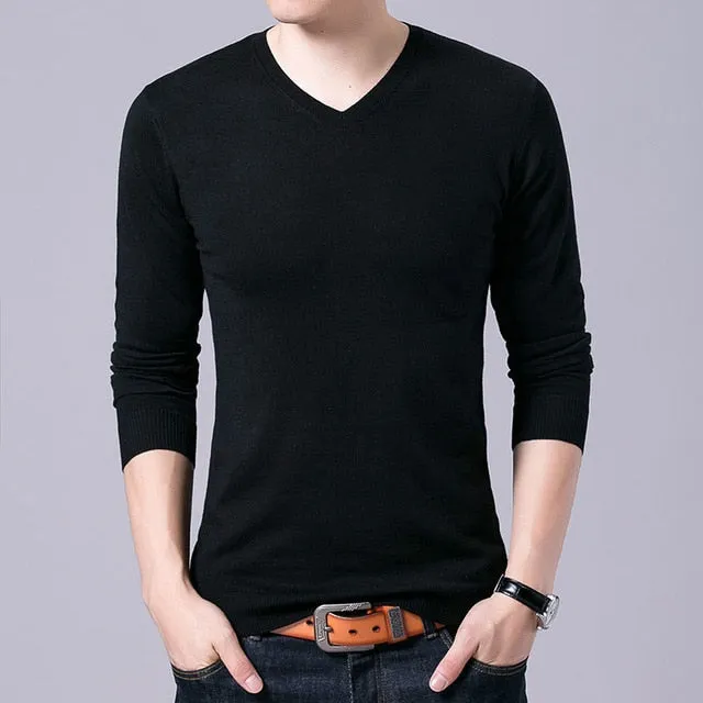 2020 Top Grade New Fashion Brand Sweater Mens Pullovers V Neck Slim