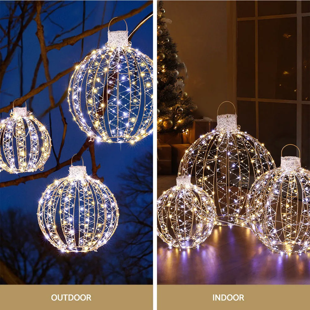 3-Pieces Christmas Lights 360 LED Fairy Light Ball Decorations