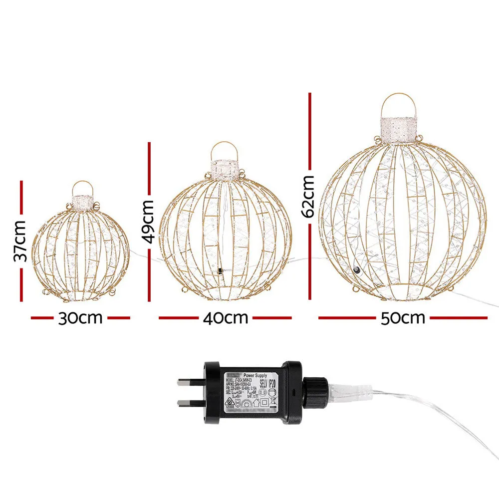 3-Pieces Christmas Lights 360 LED Fairy Light Ball Decorations