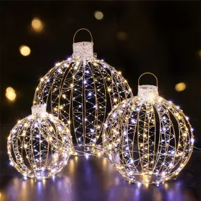 3-Pieces Christmas Lights 360 LED Fairy Light Ball Decorations