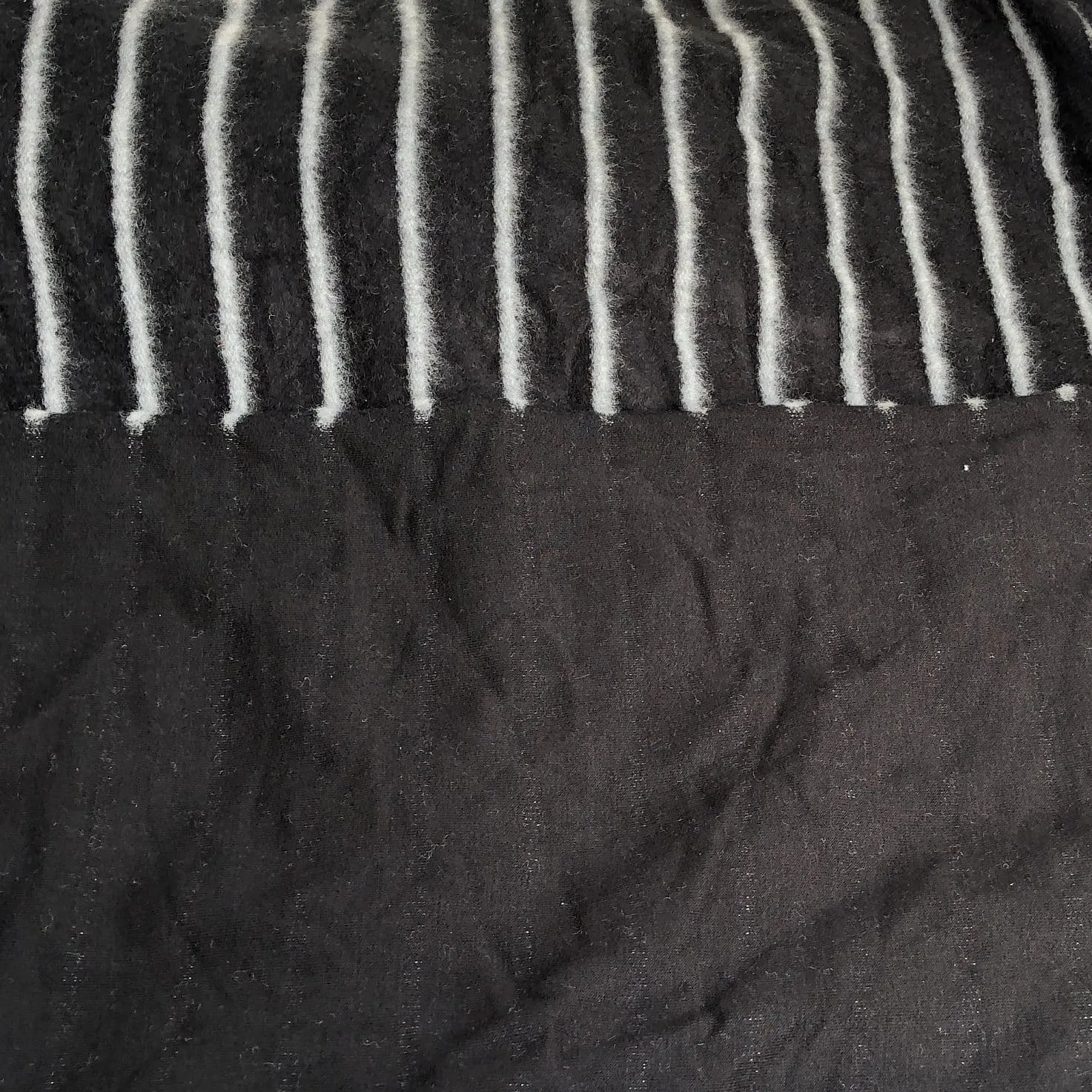 58" Modal Blend Warm Sweater Fleece Striped Black & Gray Knit Fabric By the Yard