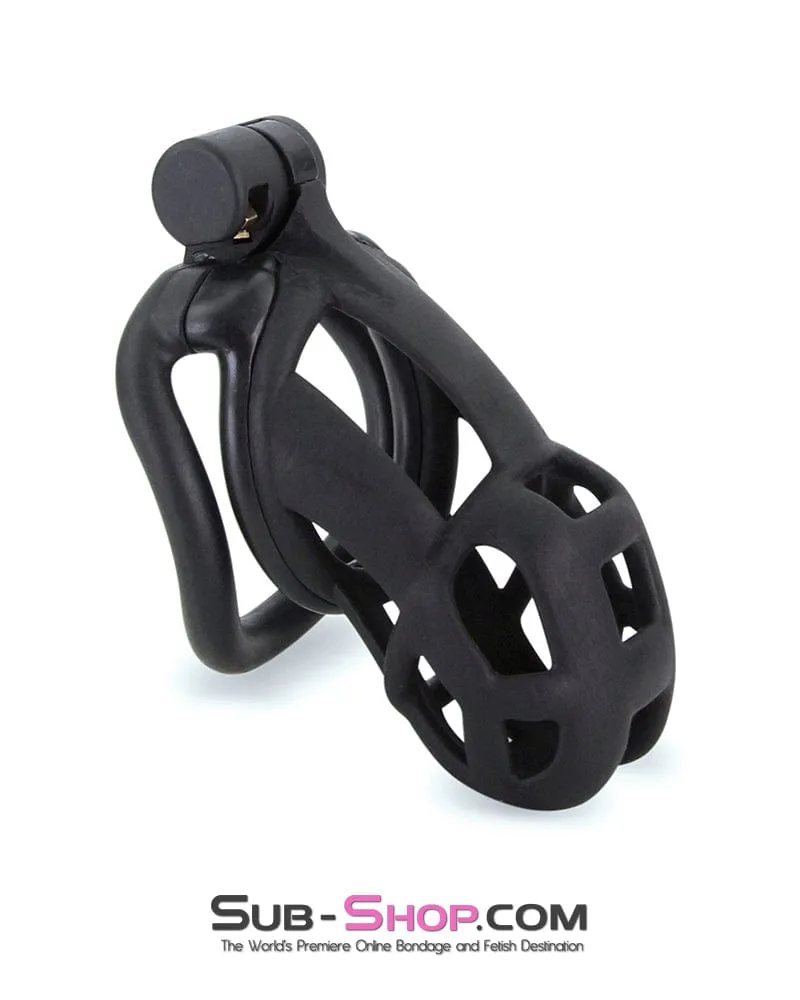 9097M      Chastity Games Locking Cock Cage, Long Length