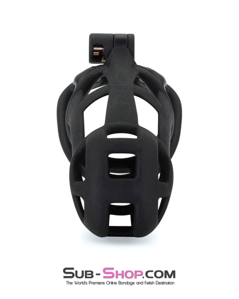 9103M      Chastity Games Locking Cock Cage, Extra Large Length