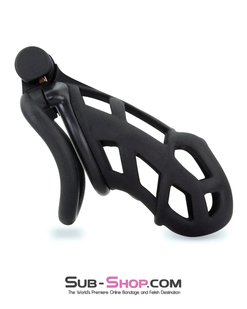 9103M      Chastity Games Locking Cock Cage, Extra Large Length