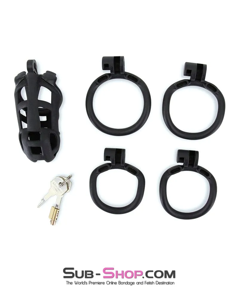 9103M      Chastity Games Locking Cock Cage, Extra Large Length