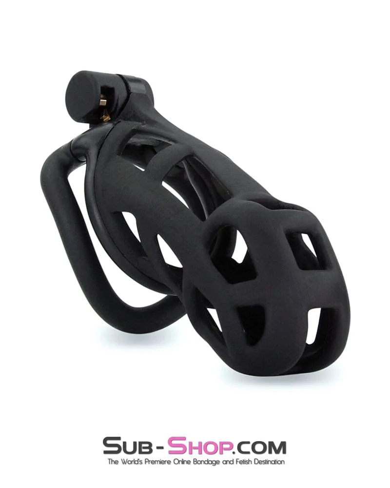 9103M      Chastity Games Locking Cock Cage, Extra Large Length