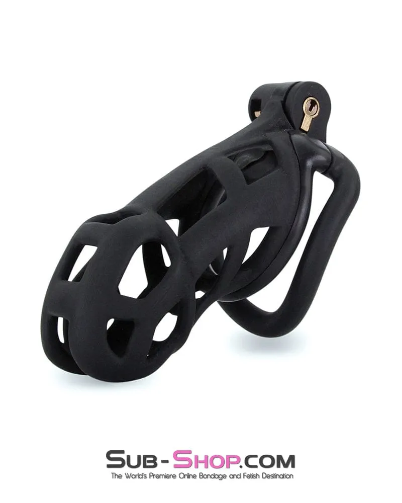 9103M      Chastity Games Locking Cock Cage, Extra Large Length