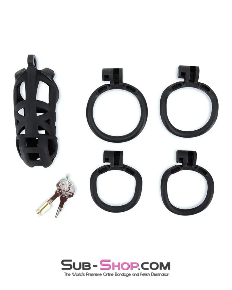 9343M      Chastity Games Locking Cock Cage, 2XL Length