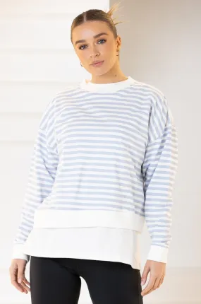 ADA SLIM SWEATER - Cornflower Stripe