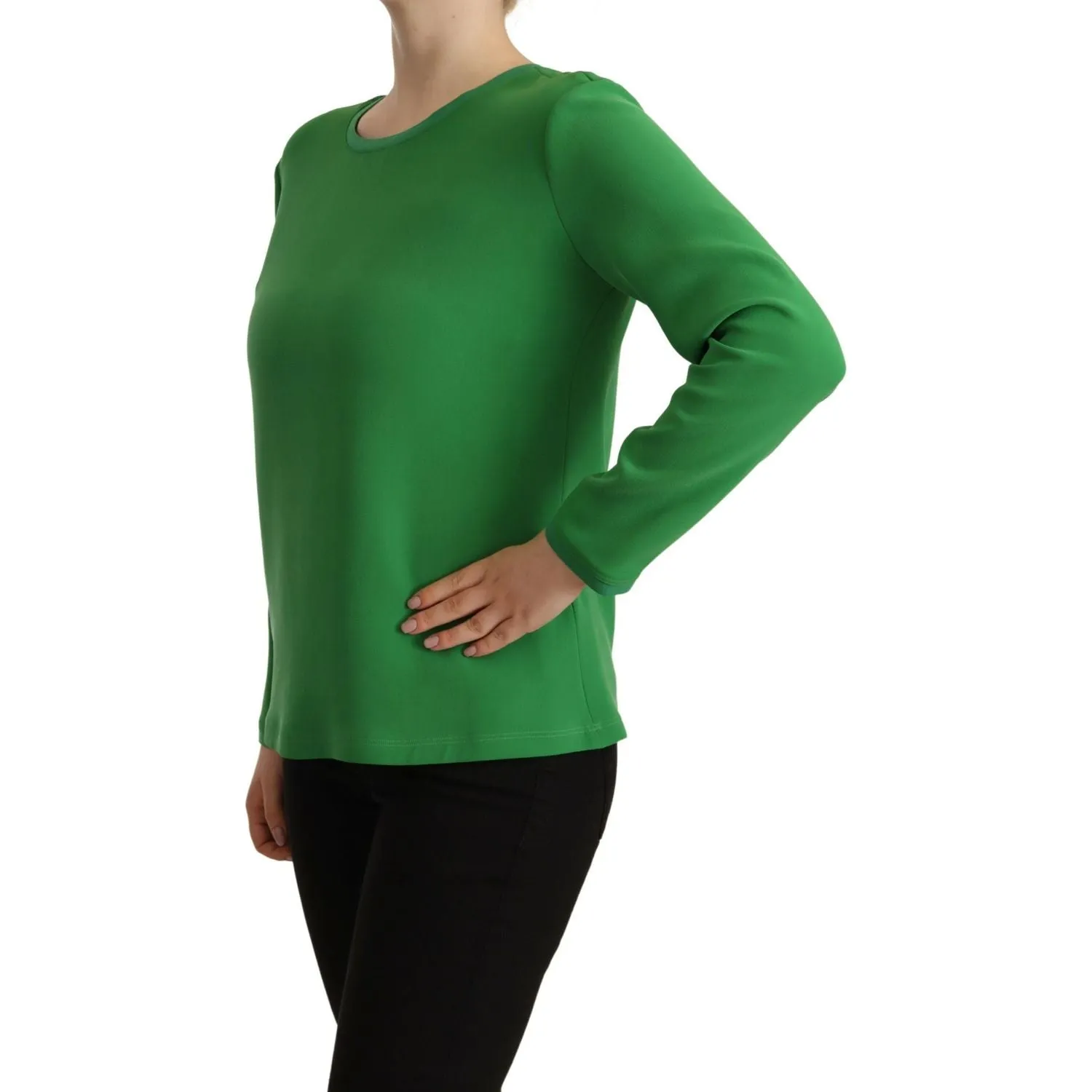 Armani Elegant Silk Long Sleeve Sweater in Lush Green