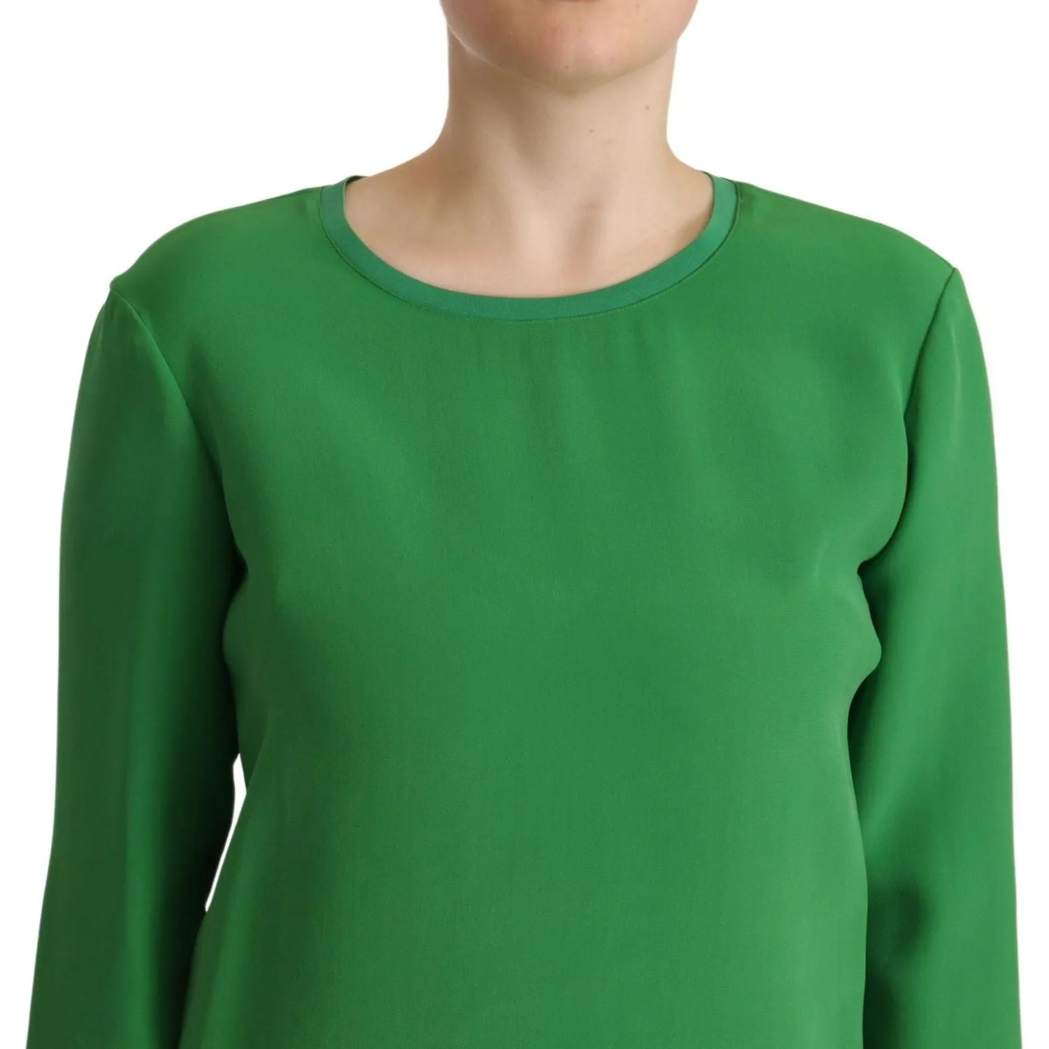 Armani Elegant Silk Long Sleeve Sweater in Lush Green