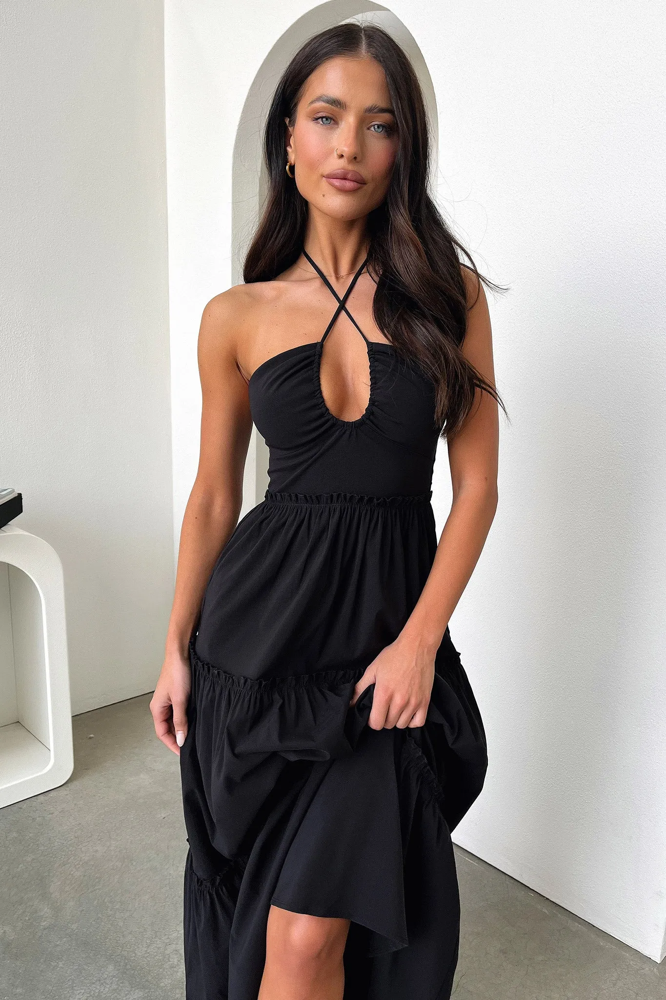 Audrina Maxi Dress - Black