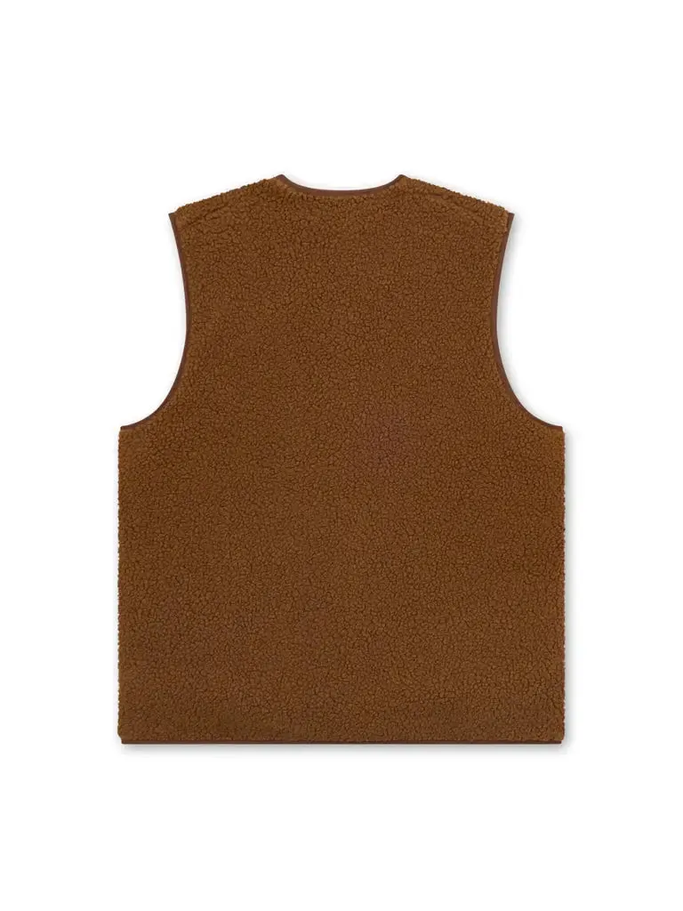 Aura Sherpa Fleece Vest- Brown