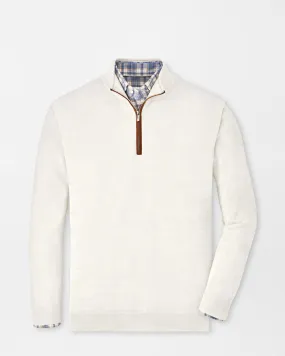 AUTUMN CREST SUEDE TRIM 1/4 ZIP SWEATER - IVORY