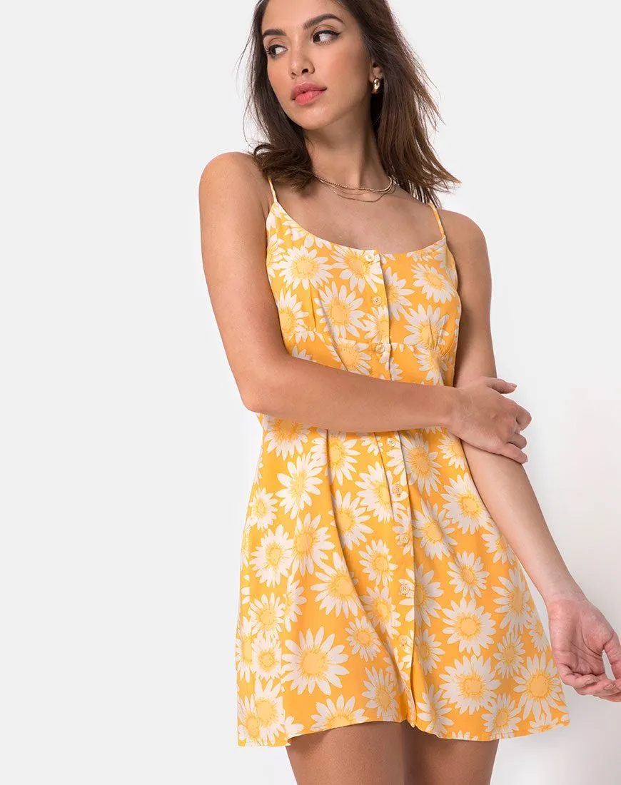 Auvaly Slip Dress in Sunkissed Floral Yellow