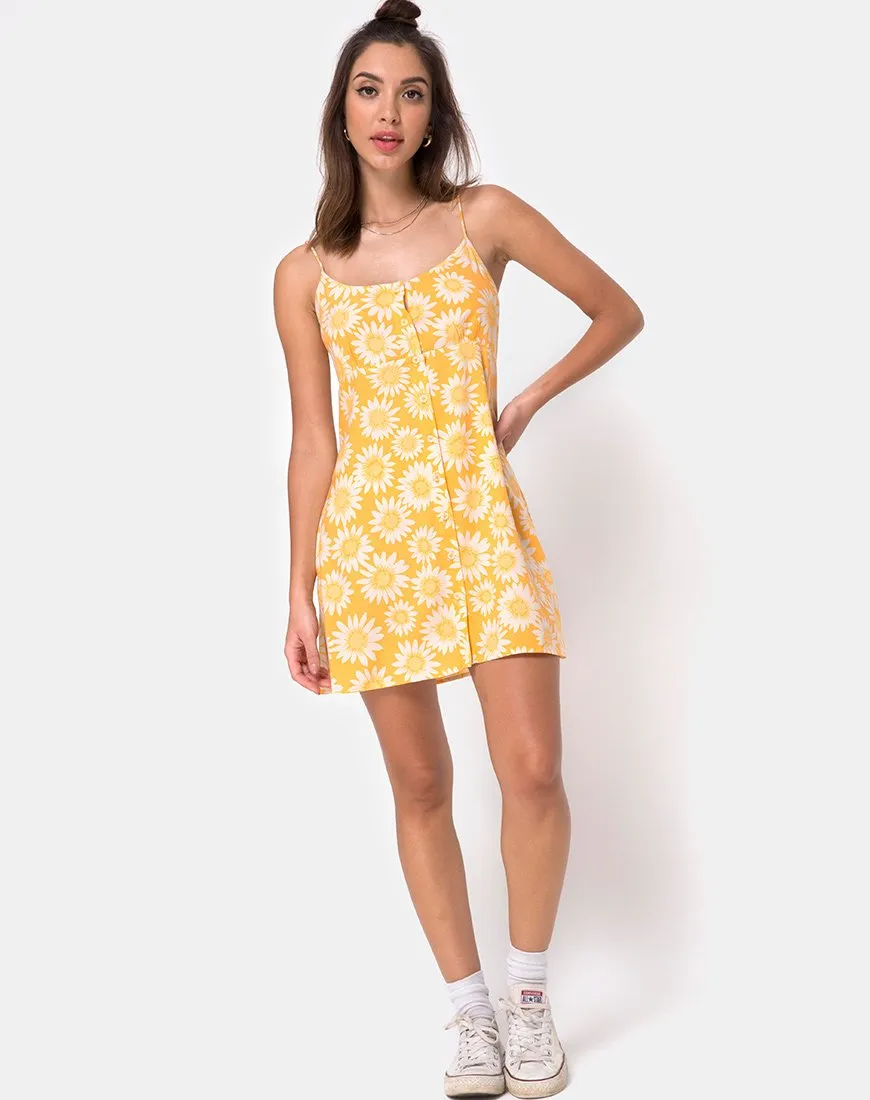 Auvaly Slip Dress in Sunkissed Floral Yellow