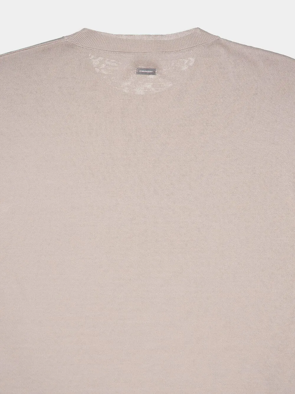 Beige Cotton Layered Sweater