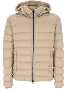 Beige Down-Feather Water-Repellent Jacket