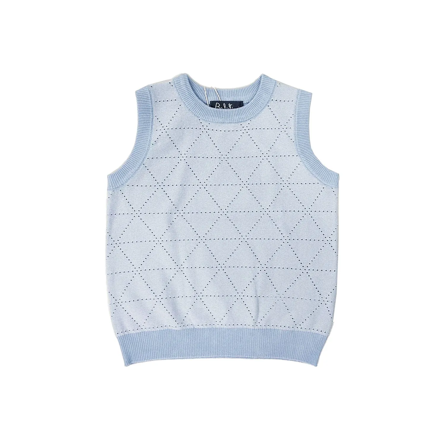 Belati Light Blue Diamond Pointelle Vest