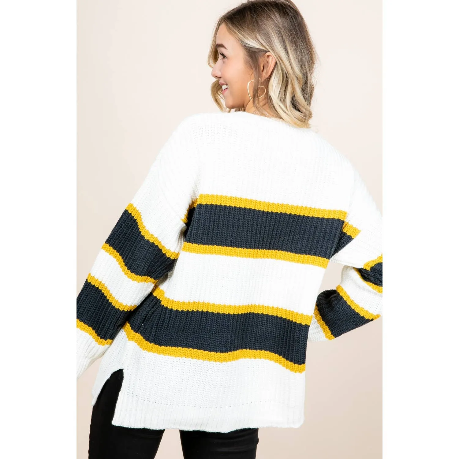 Black & Gold  Stripe Sweater