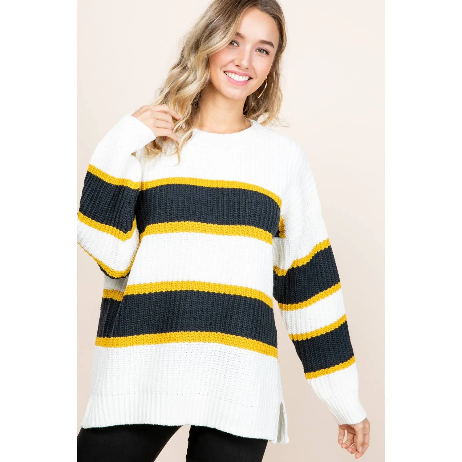 Black & Gold  Stripe Sweater