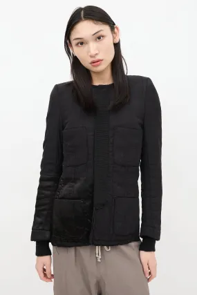 Black Satin Quilted Jacket