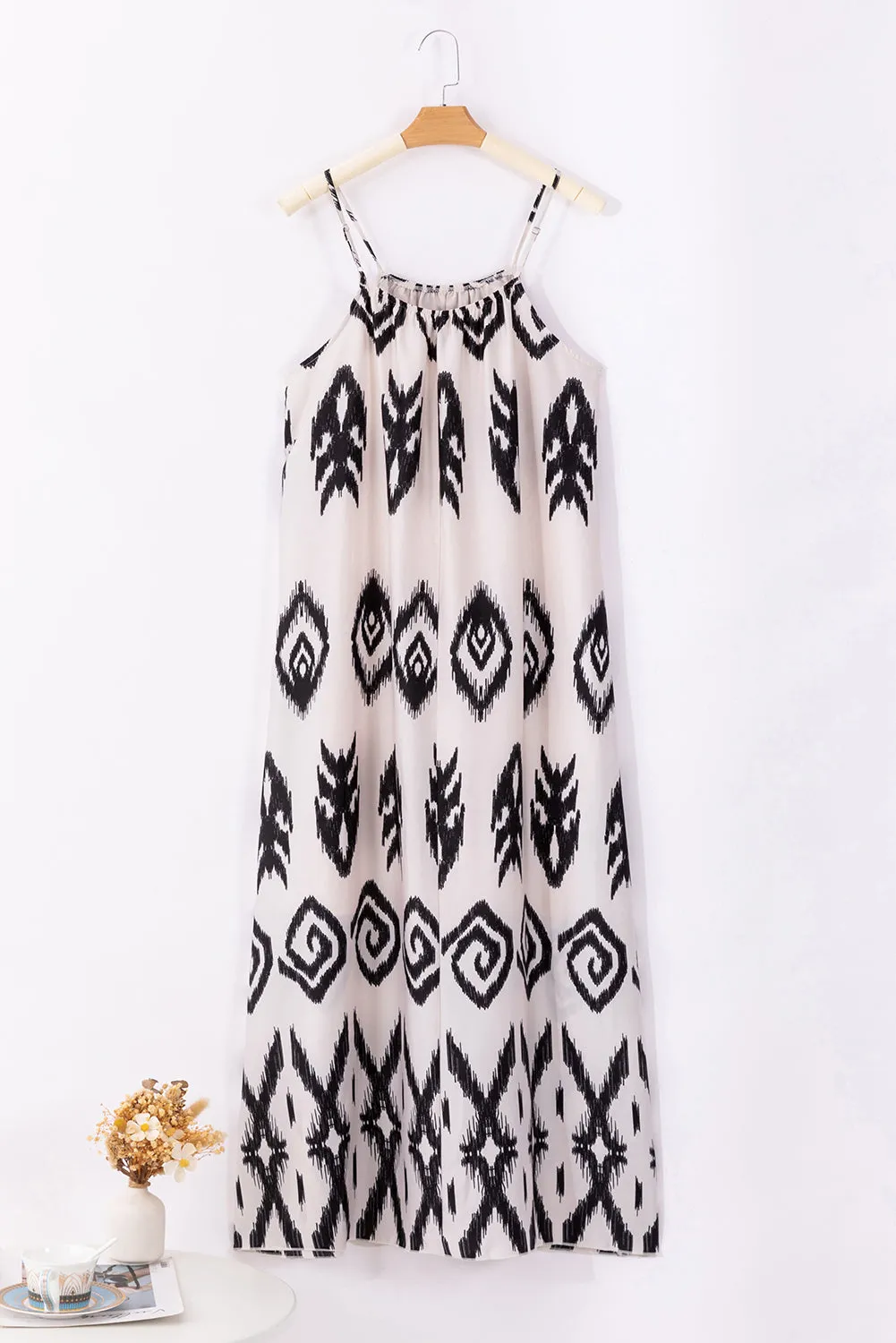 Black Western  Aztec Printed Fashion Vacation Sundress