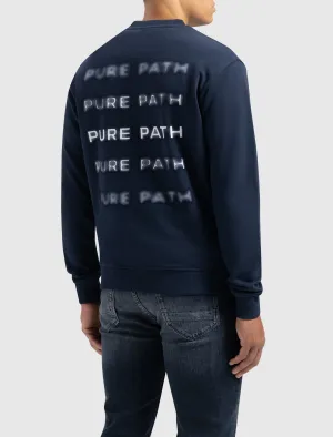 Blurred Wordmark Sweater | Navy