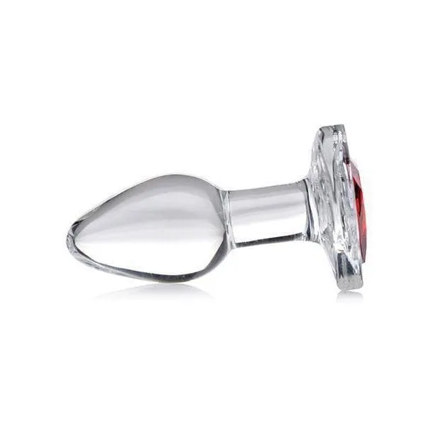 Booty Sparks Red Heart Gem Glass Anal Plug