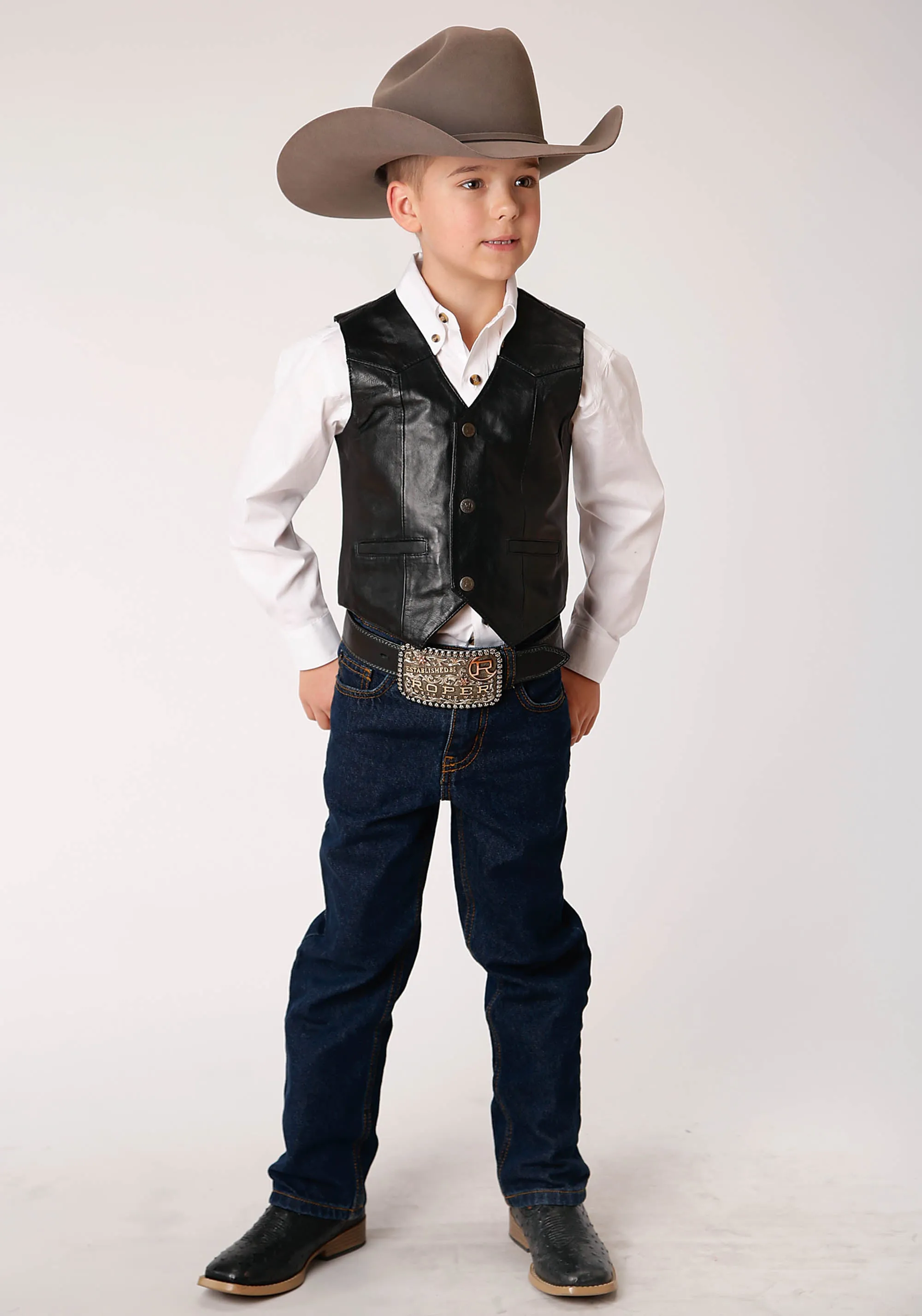 Boy's Roper Lamb Skin Vest