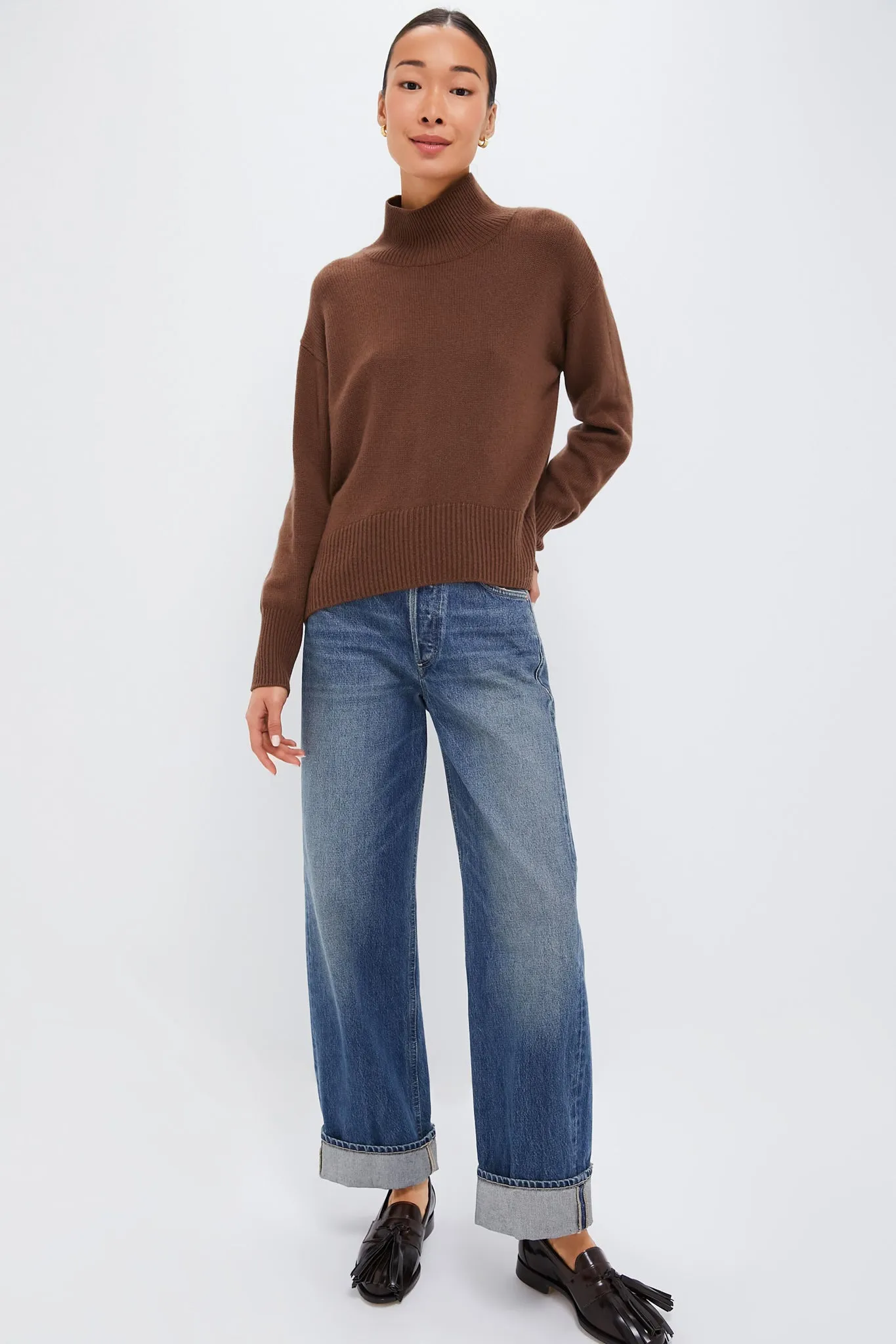 Brown Roll Neck Jumper