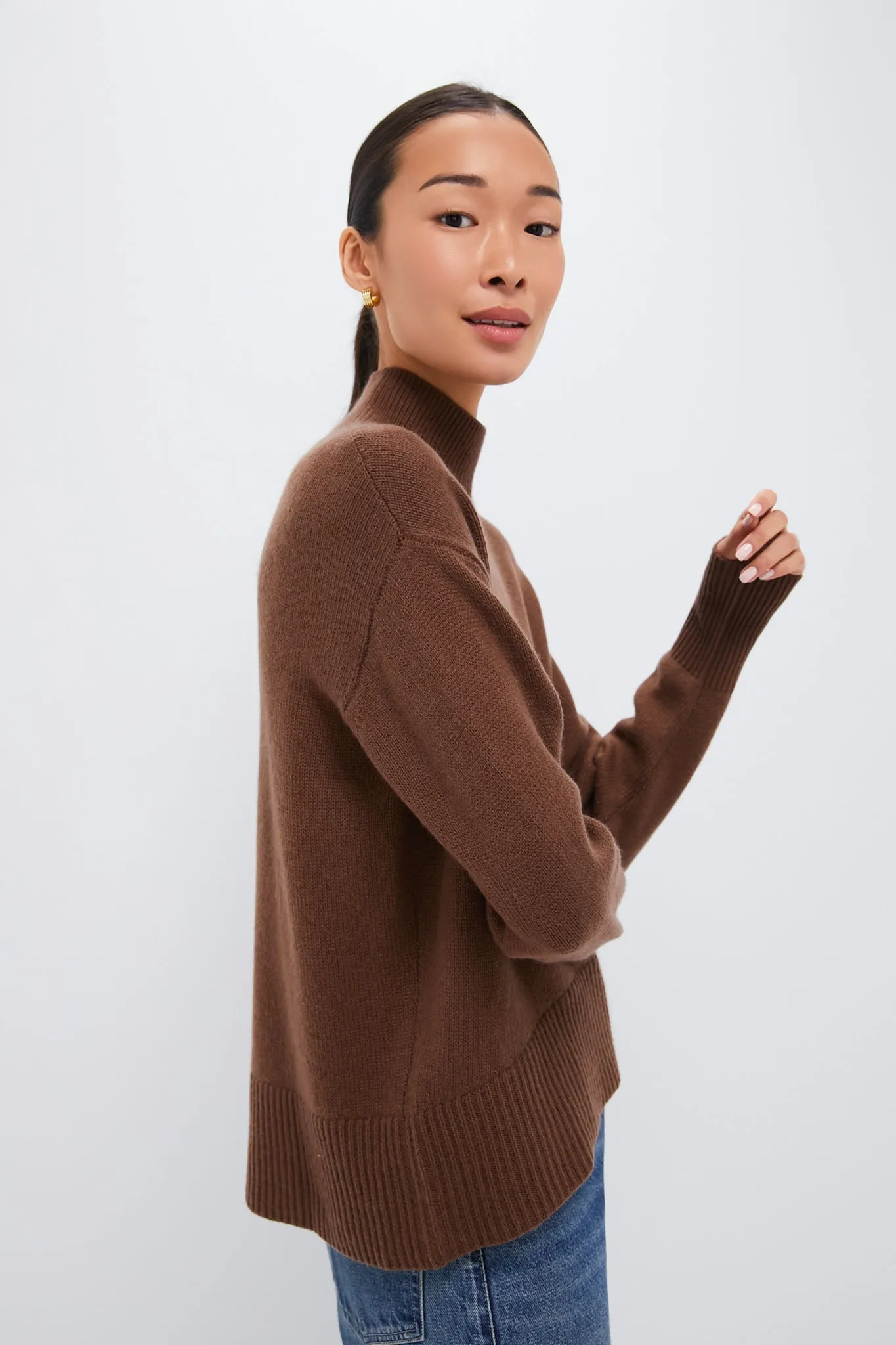 Brown Roll Neck Jumper