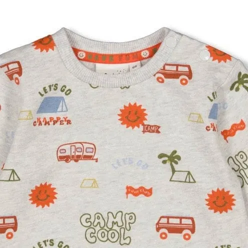 CAMP COOL Allover Print French Terry Sweat Top