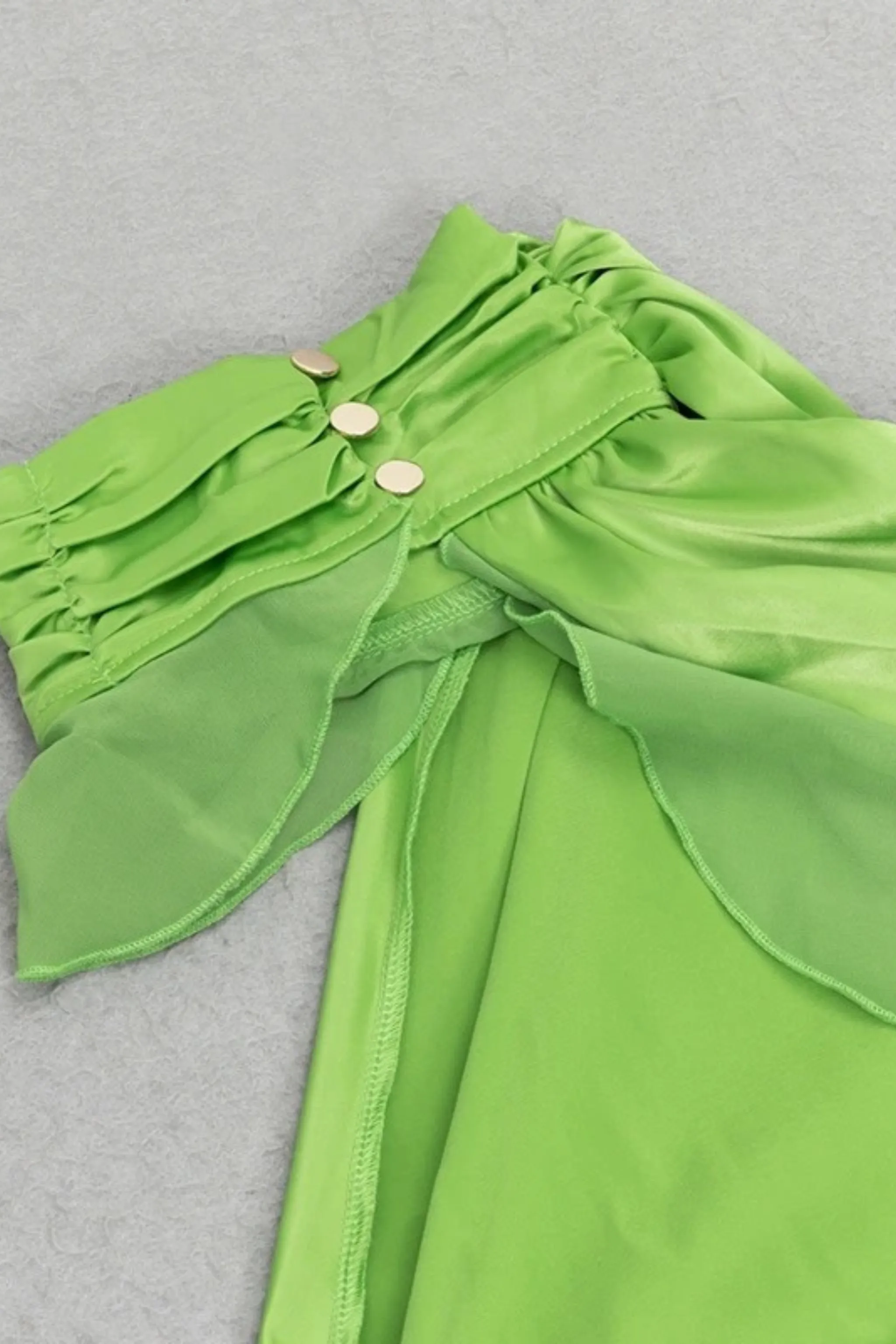 CASSIE LIME ONE SHOULDER DRESS