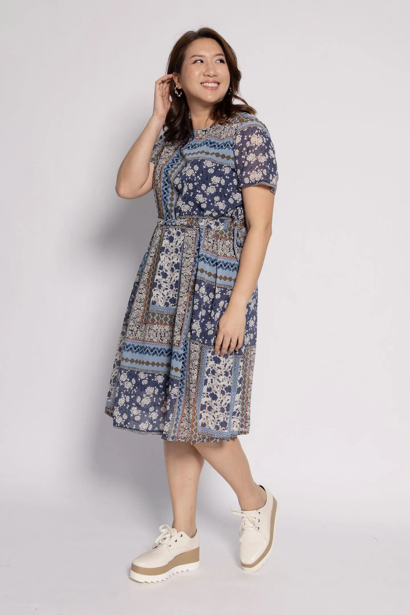 Chikao Dress in Sky Paisley