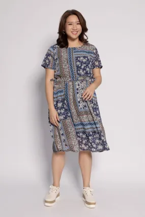 Chikao Dress in Sky Paisley