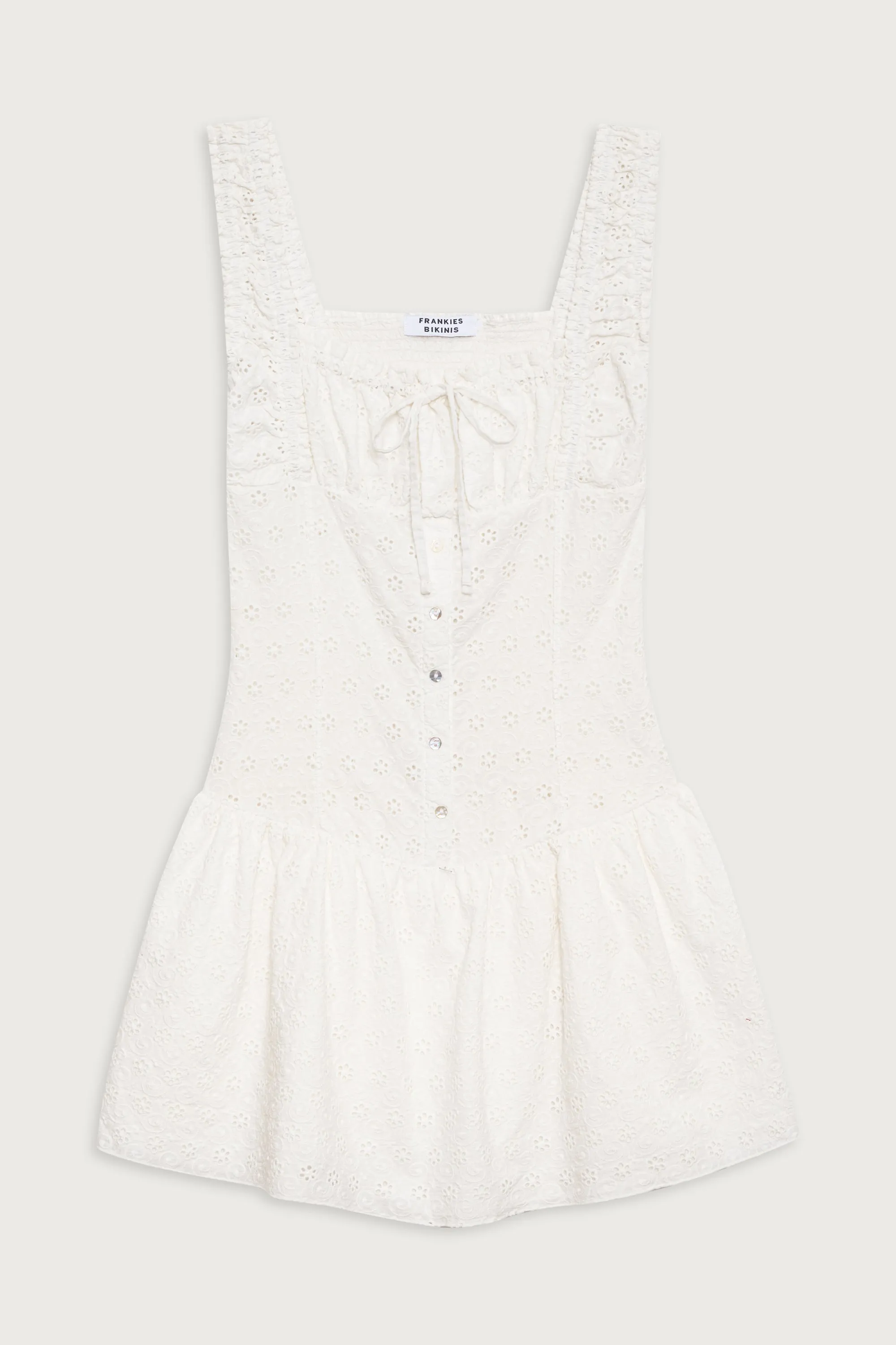 Christa Eyelet Mini Dress - Angel's Wing