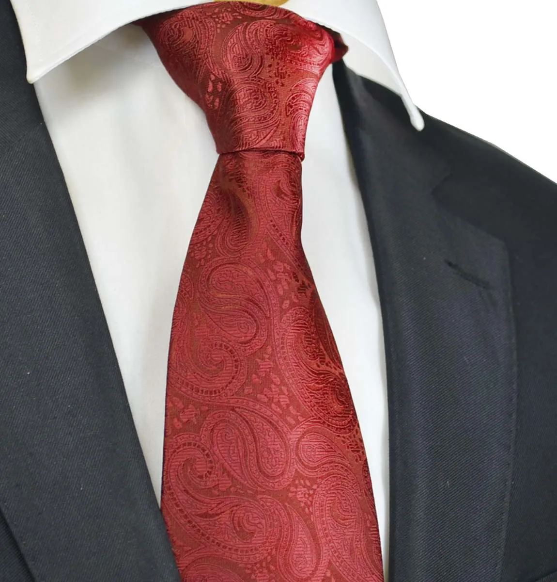 Classic Red Paisley Tuxedo Vest Set