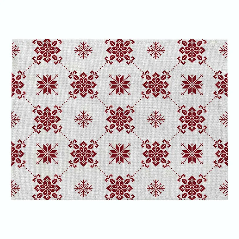 Cotton Plaid Christmas Placemats For Dining Table