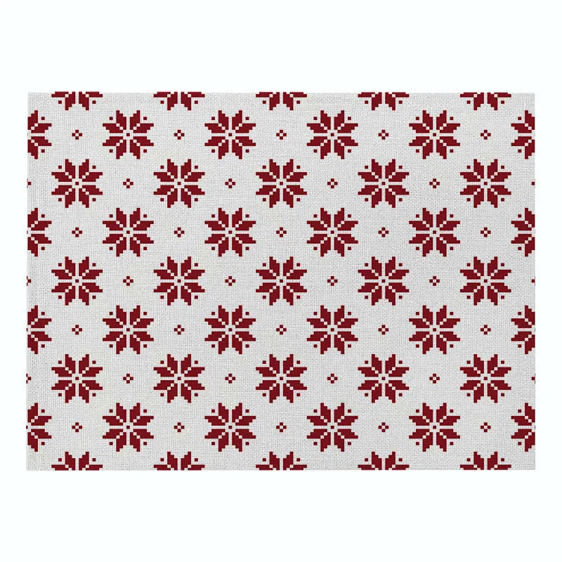 Cotton Plaid Christmas Placemats For Dining Table