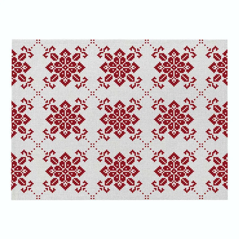 Cotton Plaid Christmas Placemats For Dining Table