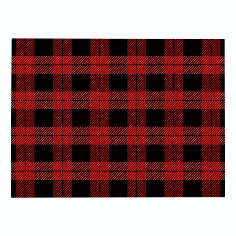 Cotton Plaid Christmas Placemats For Dining Table