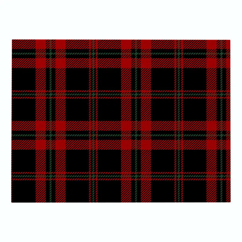 Cotton Plaid Christmas Placemats For Dining Table