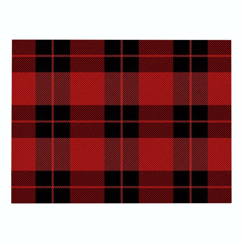 Cotton Plaid Christmas Placemats For Dining Table