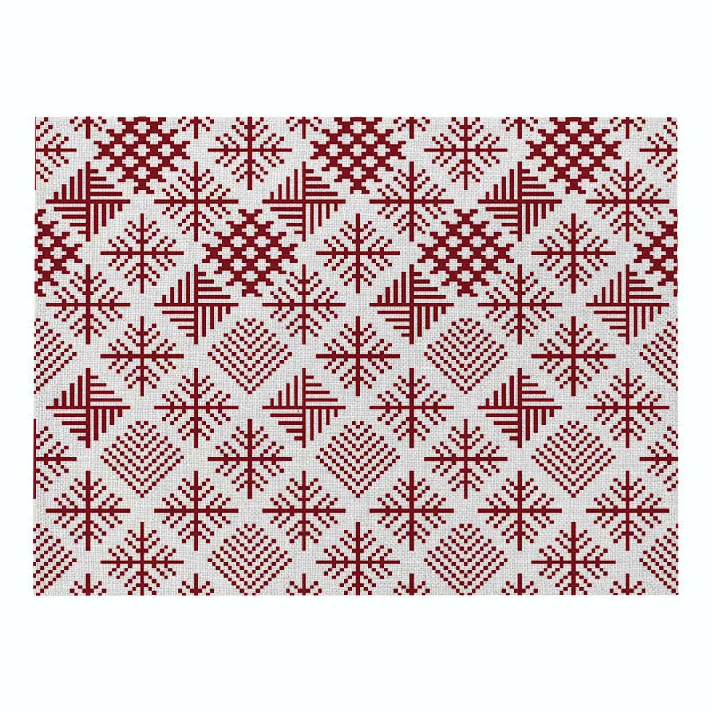 Cotton Plaid Christmas Placemats For Dining Table